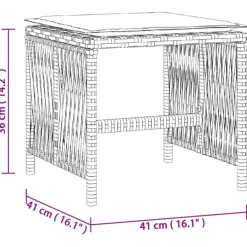 vidaXL Tuinkrukken 4 st met kussens 41x41x36 cm poly rattan beige