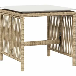 vidaXL Tuinkrukken 4 st met kussens 41x41x36 cm poly rattan beige