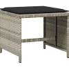 vidaXL Tuinkrukken 4 st met kussens 40x40x35 cm poly rattan lichtgrijs