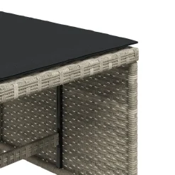 vidaXL Tuinkrukken 4 st met kussens 40x40x35 cm poly rattan lichtgrijs