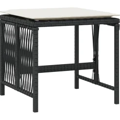 vidaXL Tuinkrukken 4 st met kussens 41x41x36 cm poly rattan zwart