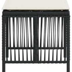 vidaXL Tuinkrukken 4 st met kussens 41x41x36 cm poly rattan zwart
