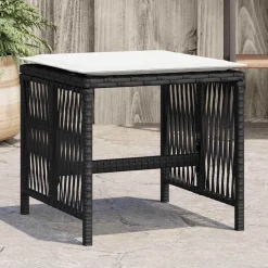 vidaXL Tuinkrukken 4 st met kussens 41x41x36 cm poly rattan zwart