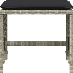 vidaXL Tuinkrukken 4 st met kussens 41x41x36 cm poly rattan lichtgrijs