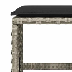 vidaXL Tuinkrukken 4 st met kussens 41x41x36 cm poly rattan lichtgrijs