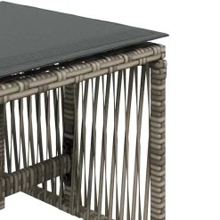 vidaXL Tuinkrukken 4 st met kussens 41x41x36 cm poly rattan grijs