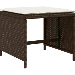 vidaXL Tuinkrukken 4 st met kussens 40x40x35 cm poly rattan bruin