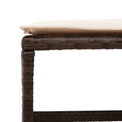 vidaXL Tuinkrukken 4 st met kussens 40x40x35 cm poly rattan bruin