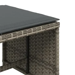 vidaXL Tuinkrukken 4 st met kussens 40x40x35 cm poly rattan grijs