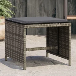 vidaXL Tuinkrukken 4 st met kussens 40x40x35 cm poly rattan grijs