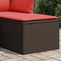 vidaXL Tuinkruk met kussen Bruin 55 x 55 x 37 cm poly rattan
