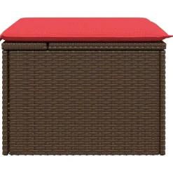 vidaXL Tuinkruk met kussen Bruin 55 x 55 x 37 cm poly rattan
