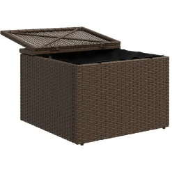 vidaXL Tuinkruk met kussen Bruin 55 x 55 x 37 cm poly rattan