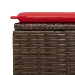 vidaXL Tuinkruk met kussen Bruin 55 x 55 x 37 cm poly rattan
