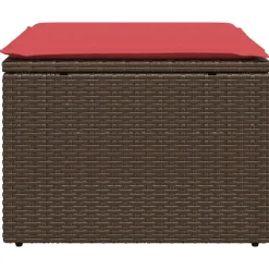 vidaXL Tuinkruk met kussen Bruin 55 x 55 x 37 cm poly rattan