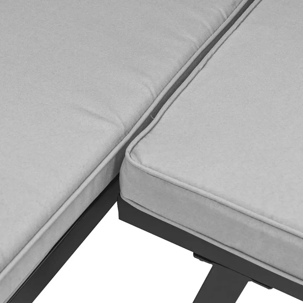 vidaXL Tuinkruk met kussen gepoedercoat staal zwart