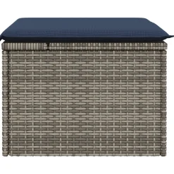 vidaXL Tuinkruk met kussen Grijs 55 x 55 x 37 cm poly rattan