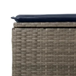 vidaXL Tuinkruk met kussen Grijs 55 x 55 x 37 cm poly rattan