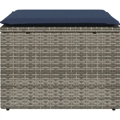 vidaXL Tuinkruk met kussen Grijs 55 x 55 x 37 cm poly rattan