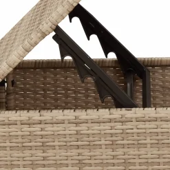 vidaXL Tuinkruk met kussen 55x55x37 cm poly rattan beige