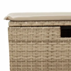 vidaXL Tuinkruk met kussen 55x55x37 cm poly rattan beige