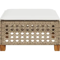 vidaXL Tuinkruk met kussen 63,5x56x32 cm poly rattan beige