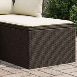 vidaXL Tuinkruk met kussen 55x55x37 cm poly rattan bruin