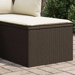 vidaXL Tuinkruk met kussen 55x55x37 cm poly rattan bruin