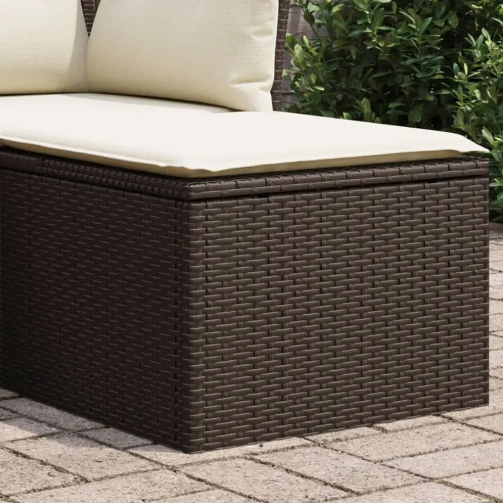 vidaXL Tuinkruk met kussen 55x55x37 cm poly rattan bruin