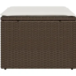 vidaXL Tuinkruk met kussen 55x55x37 cm poly rattan bruin
