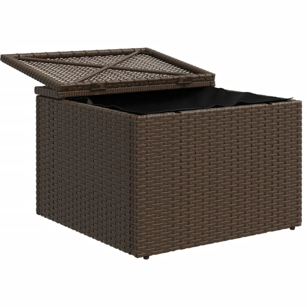 vidaXL Tuinkruk met kussen 55x55x37 cm poly rattan bruin