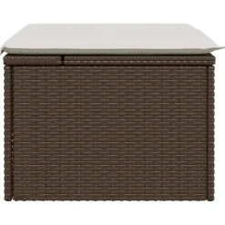 vidaXL Tuinkruk met kussen 55x55x37 cm poly rattan bruin
