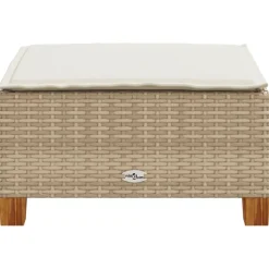 vidaXL Tuinkruk met kussen 63,5x56x32 cm poly rattan beige