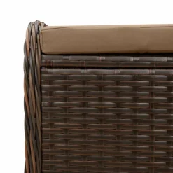 vidaXL Tuinkruk met kussen 58x46x46 cm poly rattan bruin