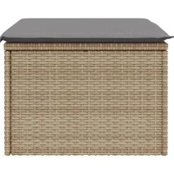 vidaXL Tuinkruk met kussen 55x55x37 cm poly rattan beige