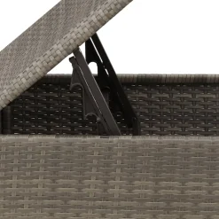 vidaXL Tuinkruk met kussen 55x55x37 cm poly rattan grijs