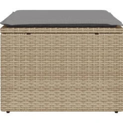 vidaXL Tuinkruk met kussen 55x55x37 cm poly rattan beige