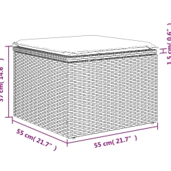 vidaXL Tuinkruk met kussen 55x55x37 cm poly rattan beige