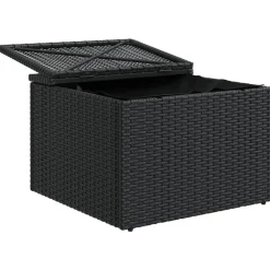 vidaXL Tuinkruk met kussen zwart 55x55x37 cm poly rattan