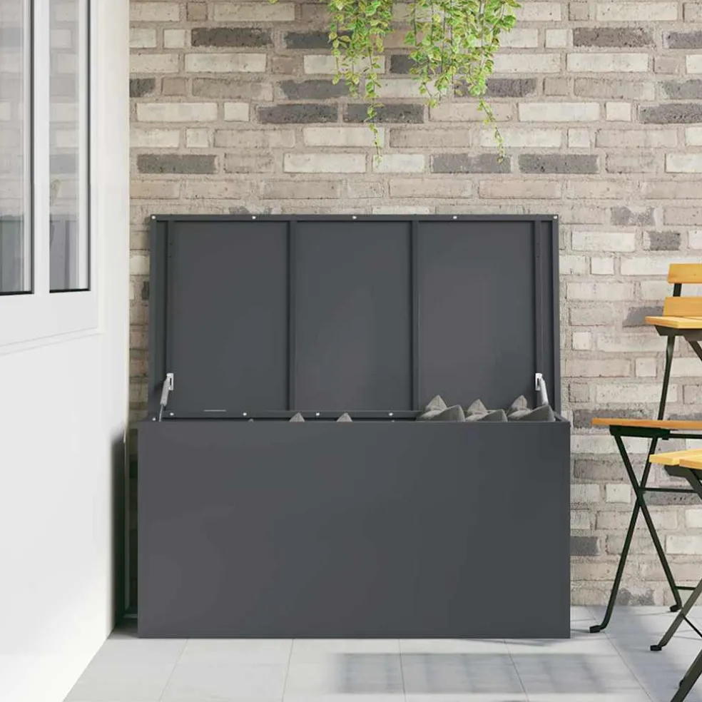 vidaXL Tuinkussenopbergdoos Gegalvaniseerd staal 100 x 50,5 x 50 cm