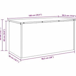 vidaXL Tuinkussenopbergdoos Gegalvaniseerd staal 100 x 50,5 x 50 cm