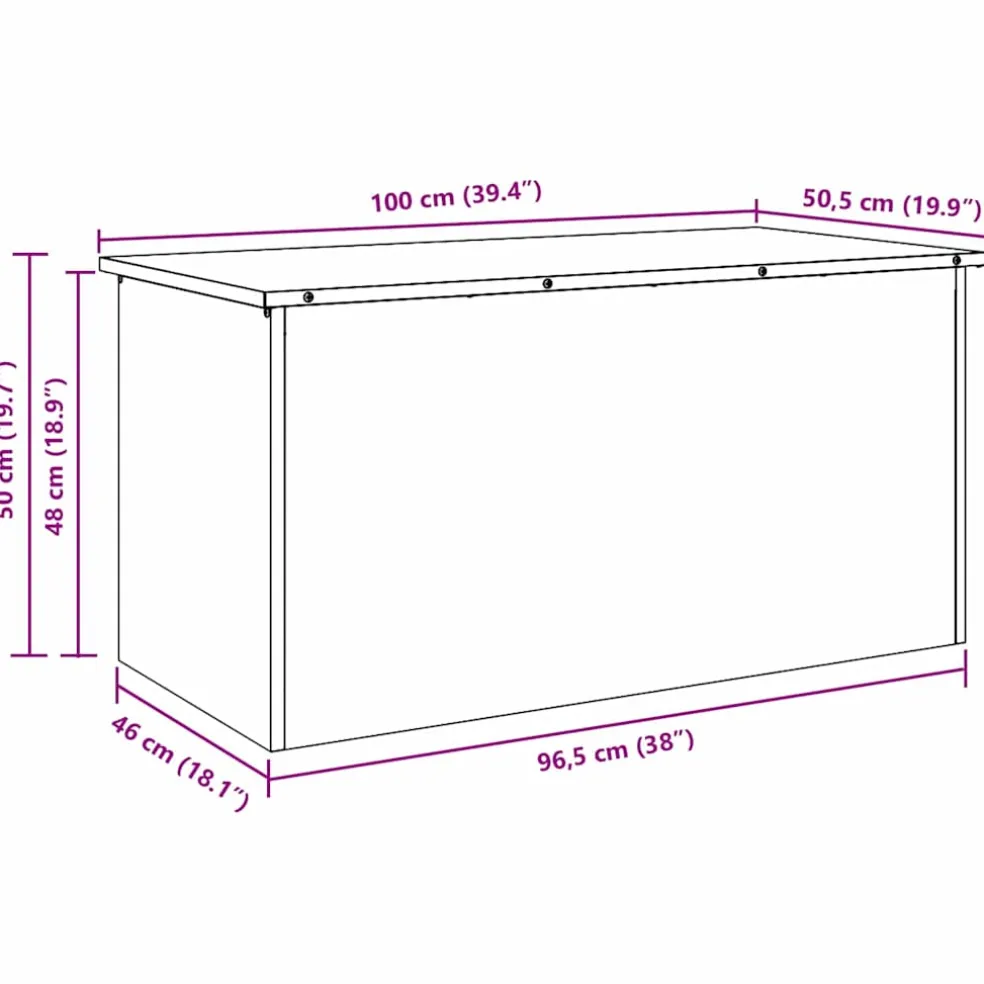 vidaXL Tuinkussenopbergdoos Gegalvaniseerd staal 100 x 50,5 x 50 cm