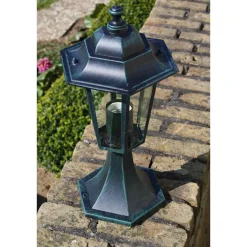 vidaXL Tuinlampen 2 st aluminium donkergroen/zwart