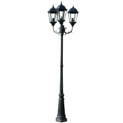 vidaXL Tuinlantaarn Brighton 3-arms 230 cm donkergroen/zwart