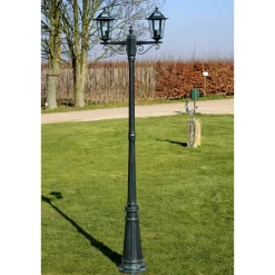 vidaXL Tuinlantaarn Preston 2-arms 215 cm donkergroen