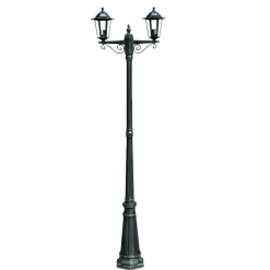 vidaXL Tuinlantaarn Preston 2-arms 215 cm donkergroen