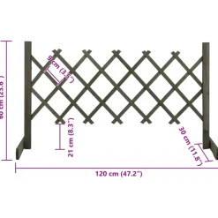 vidaXL Tuinlatwerk 120x60 cm massief vurenhout grijs