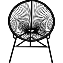 vidaXL Tuinmaanstoel poly rattan zwart