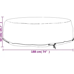 vidaXL Tuinmeubelhoes eilandlounge 8 oogjes rond Ø 188x50 cm