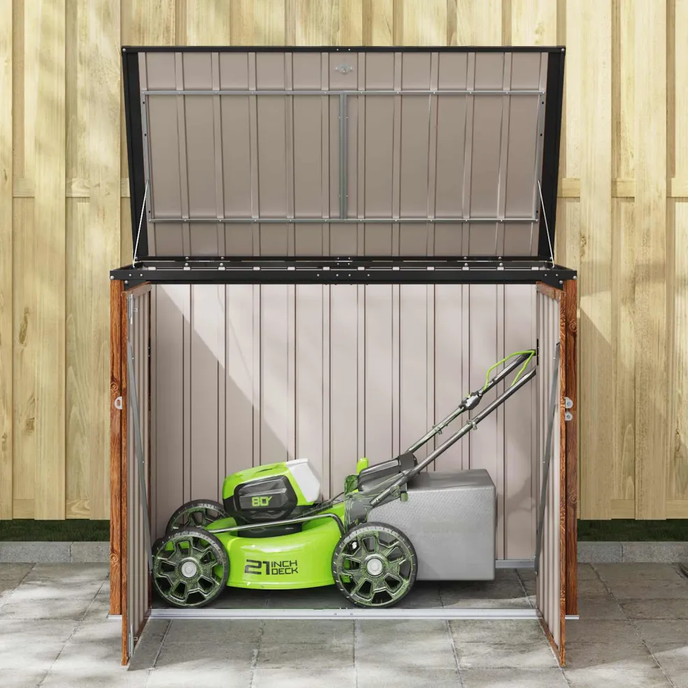 vidaXL Tuinopslagdoos Bruin 151,5 x 82 x 110,5 cm Staal